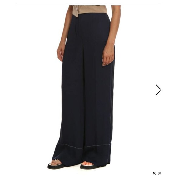 Elizabeth And James Harmon Wide-Leg Navy Pants Size 0 Womens Elegant Trousers - Picture 4 of 7